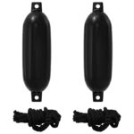 vidaXL Nárazníky na člny 2 ks Ø 14 x 50 cm Čierna PVC – Obrázok 2