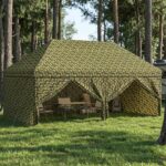 vidaXL Baldachýn s 4 bočnými stenami 2,9 x 5,8 m Armádna kamufláž