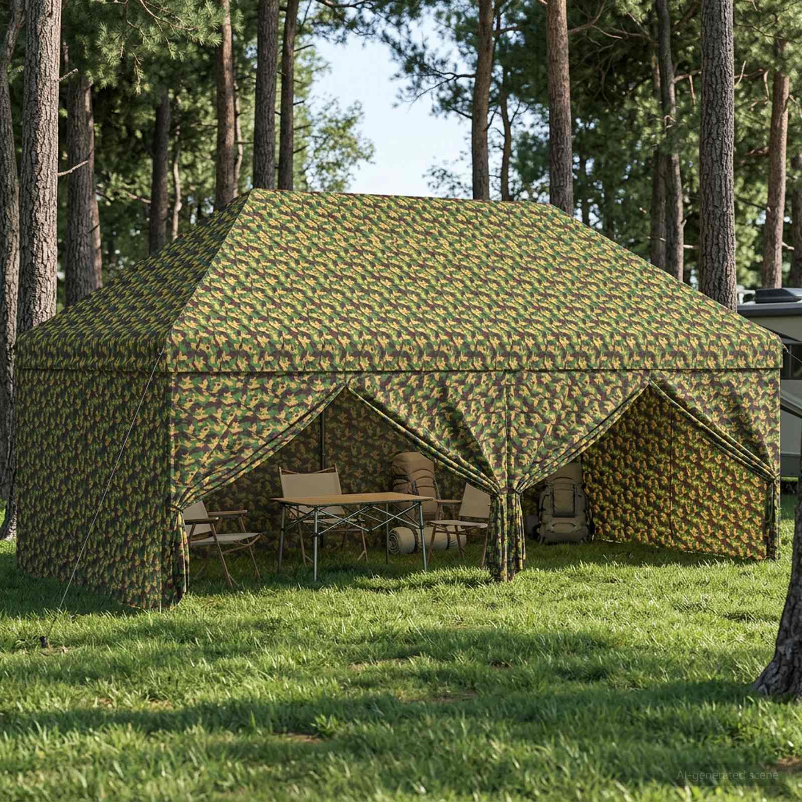 42036828_1.jpg vidaXL Baldachýn s 4 bočnými stenami 2,9 x 5,8 m Armádna kamufláž – Obrázok 1