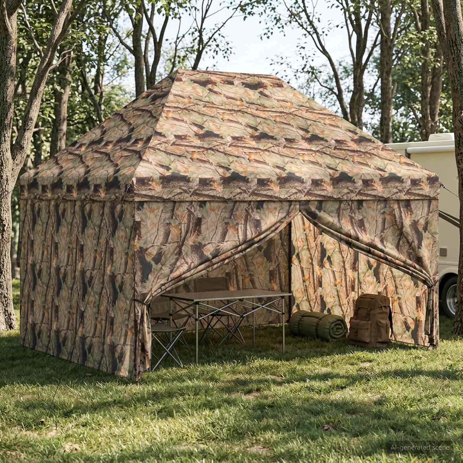 42036837_1.jpg vidaXL Prístrešok s vyťahovaním so 4 bočnými stenami 3 x 4,5 m – Obrázok 1