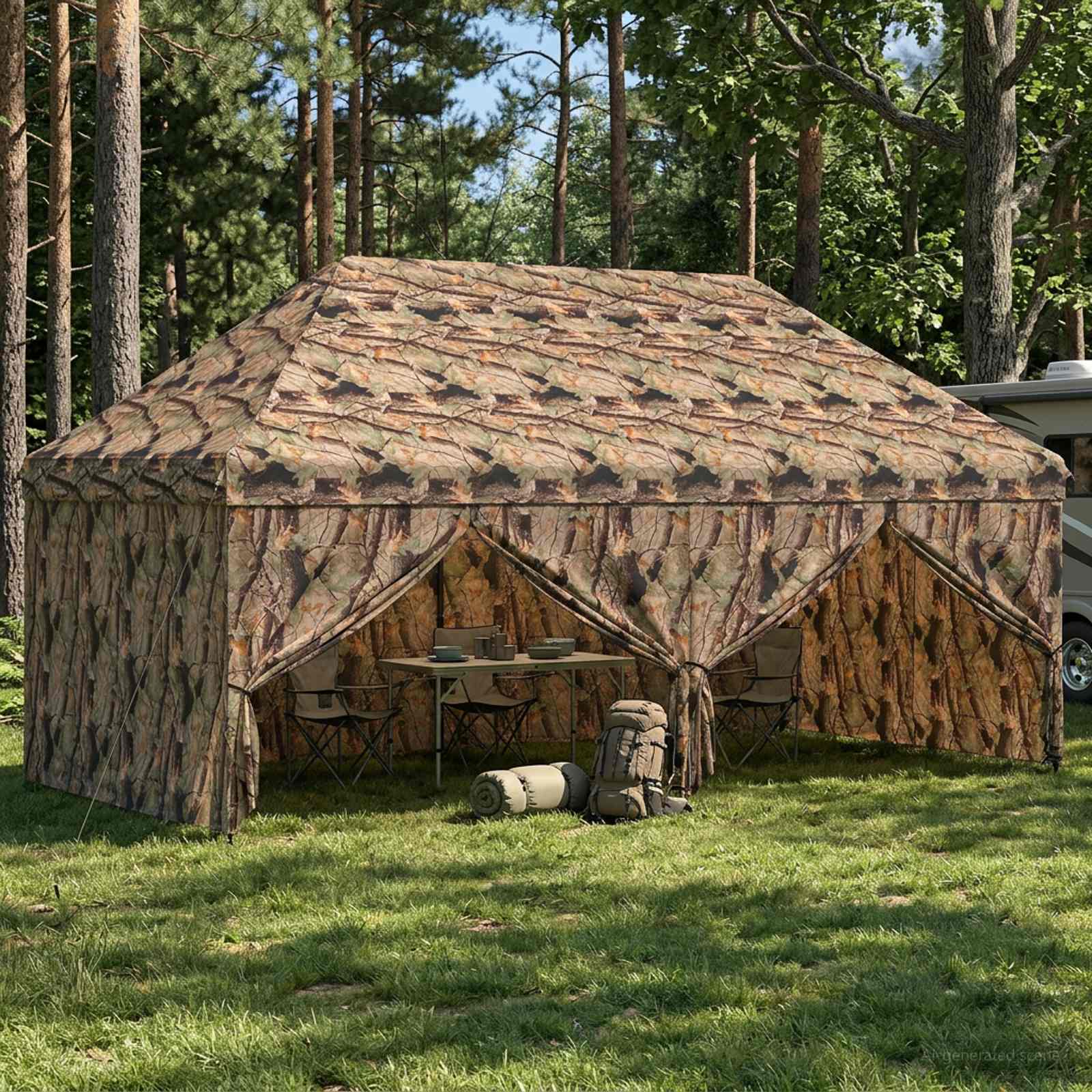 42036838_1.jpg vidaXL Prístrešok s vyťahovaním so 4 bočnými stenami 3 x 6 m – Obrázok 1