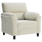 vidaXL Pohovka Krémová 94 x 85 x 93 cm Zamat – Obrázok 2