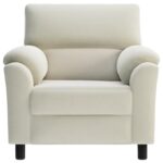 vidaXL Pohovka Krémová 94 x 85 x 93 cm Zamat – Obrázok 3