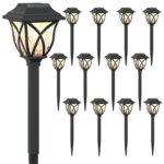 vidaXL Vonku umiestnené solárne svetlá s pozemným kolíkom 12 pcs 42 cm – Obrázok 2