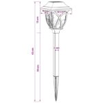 vidaXL Vonku umiestnené solárne svetlá s pozemným kolíkom 24 pcs 42 cm – Obrázok 9