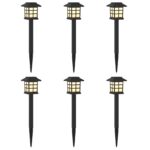 vidaXL Vonku umiestnené solárne svetlá s pozemným kolíkom 6 pcs PP – Obrázok 2
