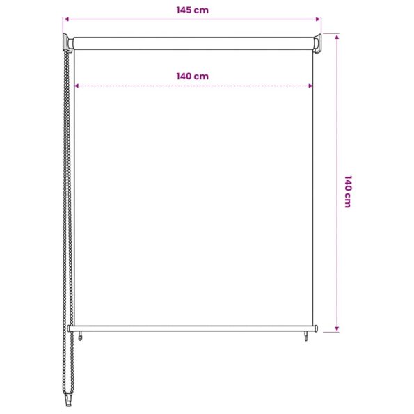vidaXL Vonkajšia zatemňovacia roleta 145 (Š) x 140 (V) cm biela – Obrázok 6
