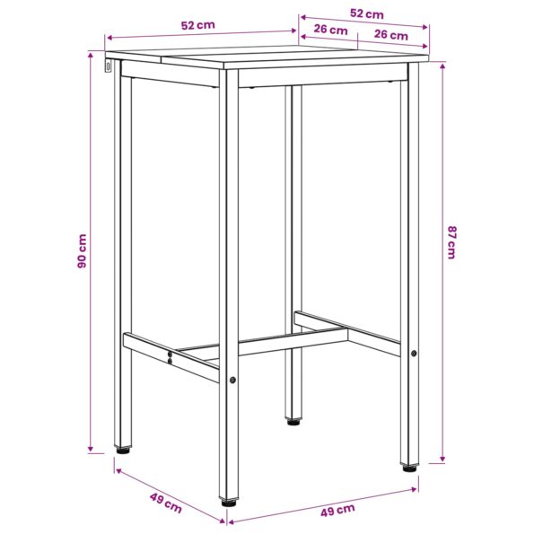 vidaXL Barový stôl 52 x 52 x 90 cm Kompozitné drevo Dub sonoma – Obrázok 8