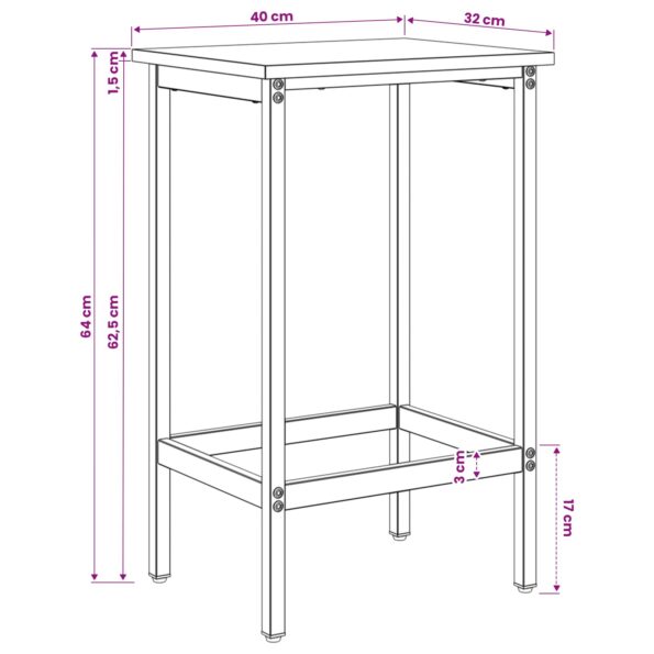 vidaXL Barová stolička 2 ks Dymový dub 40 x 32 x 64 cm – Obrázok 6