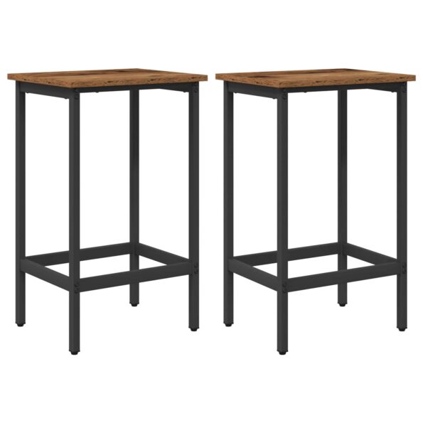 vidaXL Barová stolička 2 ks Staré drevo 40 x 32 x 64 cm – Obrázok 2