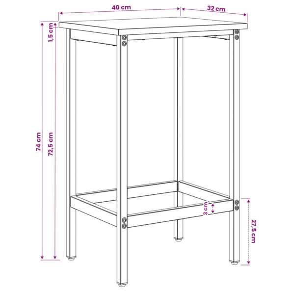vidaXL Barová stolička 2 ks Dymový dub 40 x 32 x 74 cm – Obrázok 6