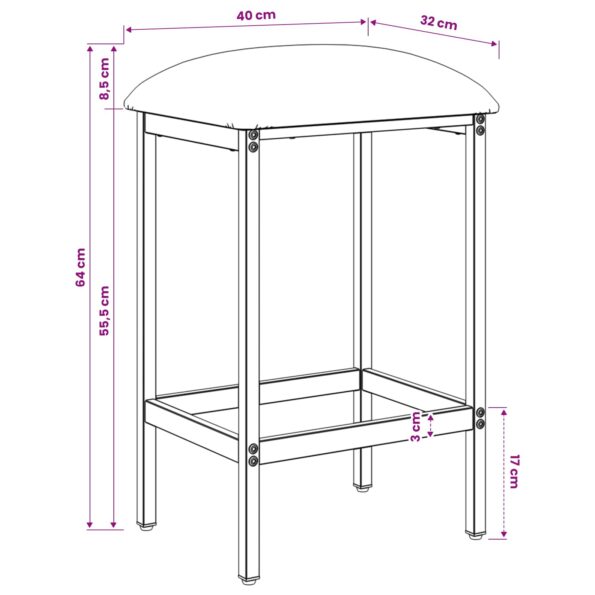 vidaXL Barová stolička Modrá 40 x 32 x 64 cm Kompozitné drevo – Obrázok 7