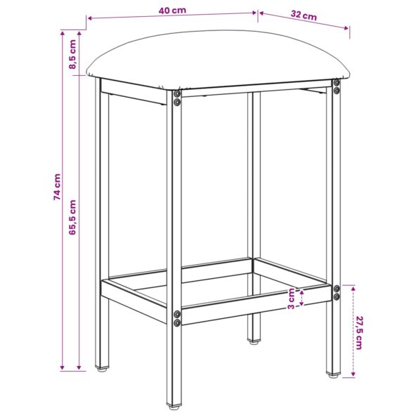 vidaXL Barová stolička Modrá 40 x 32 x 74 cm Kompozitné drevo – Obrázok 7
