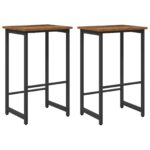 vidaXL Barová stolička 2 ks Staré drevo 40 x 32 x 74 cm – Obrázok 2