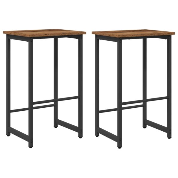 vidaXL Barová stolička 2 ks Staré drevo 40 x 32 x 74 cm – Obrázok 2