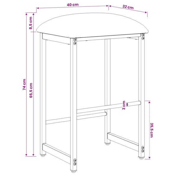 vidaXL Barová stolička 2 ks Tmavozelená 40 x 32 x 74 cm – Obrázok 7