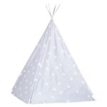 vidaXL Detský stan típí s taškou sivý 115x115x160 cm polyesterový – Obrázok 4