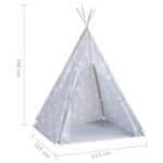 vidaXL Detský stan típí s taškou sivý 115x115x160 cm polyesterový – Obrázok 8