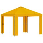 vidaXL Altánok 3 x 3 m Žltá Polyester a oceľ 190 gsm – Obrázok 2