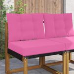 vidaXL Vankúš na vonkajšiu pohovku 2 pcs Ružová Polyester