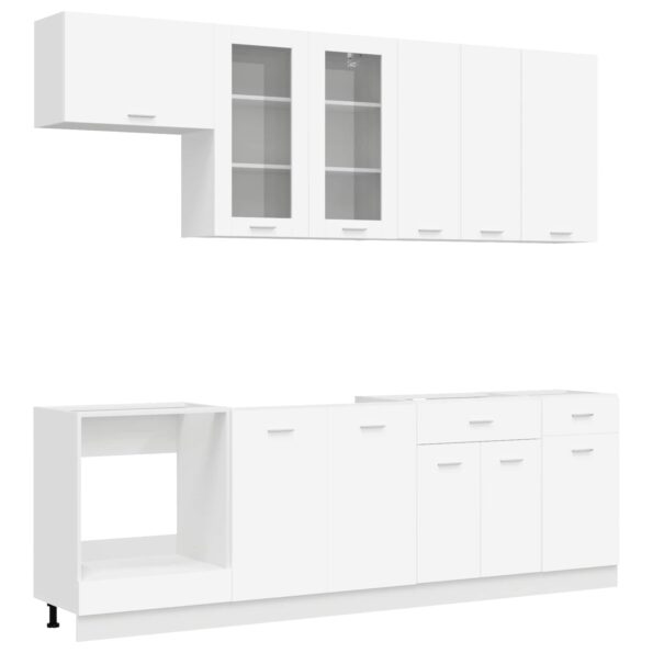 vidaXL Kuchynská jednotka LYON 8 pcs Biela Kompozitné drevo – Obrázok 2
