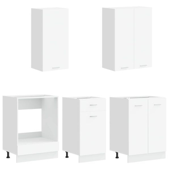 vidaXL Kuchynská jednotka LYON 5 pcs Biela Kompozitné drevo – Obrázok 3
