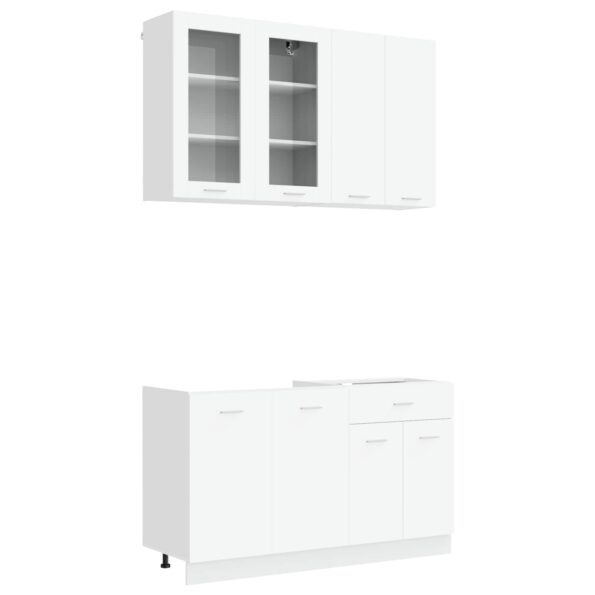 vidaXL Kuchynská jednotka LYON 4 pcs Biela Kompozitné drevo – Obrázok 2