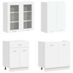 vidaXL Kuchynská jednotka LYON 4 pcs Biela Kompozitné drevo – Obrázok 3