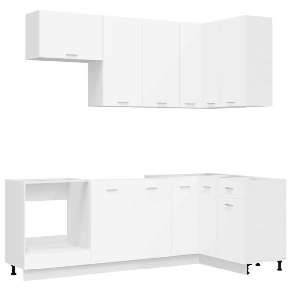 vidaXL Kuchynská jednotka LYON 8 pcs Biela Kompozitné drevo – Obrázok 2
