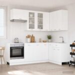 vidaXL Kuchynská jednotka LYON 8 pcs Biela Kompozitné drevo