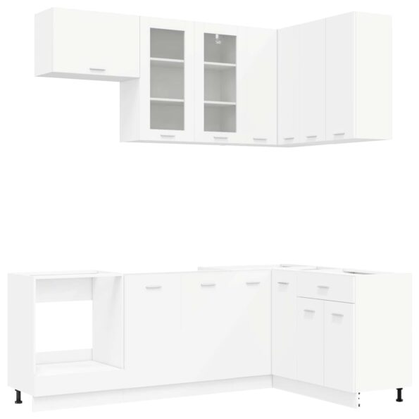 vidaXL Kuchynská jednotka LYON 8 pcs Biela Kompozitné drevo – Obrázok 2