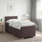 vidaXL Posteľ boxspring s matracom Tmavohnedá 80 x 200 cm Látka