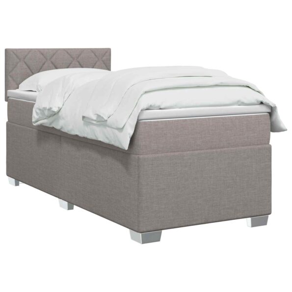 vidaXL Posteľ boxspring s matracom Sivohnedá 90 x 190 cm Látka – Obrázok 2