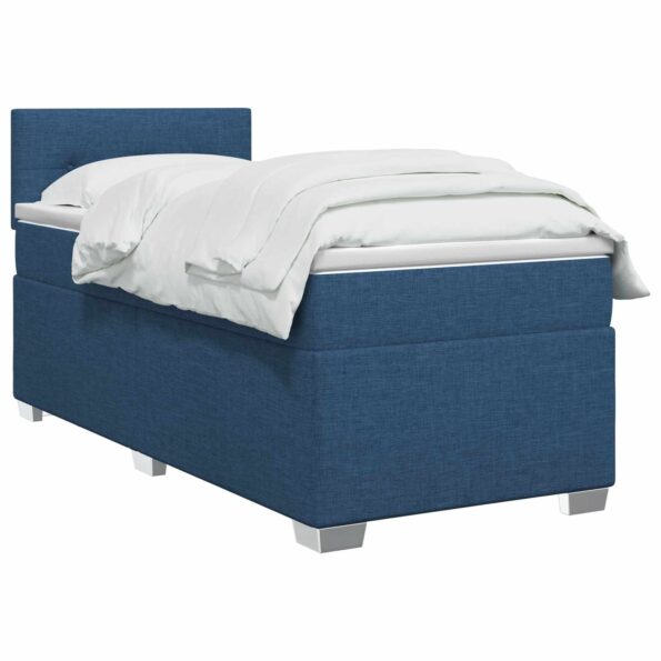 vidaXL Posteľ boxspring s matracom Modrá 100 x 200 cm Látka – Obrázok 2