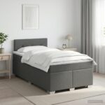 vidaXL Posteľ boxspring s matracom Tmavosivá 120 x 190 cm Látka – Obrázok 11
