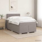 vidaXL Posteľ boxspring s matracom Sivohnedá 120 x 190 cm Látka