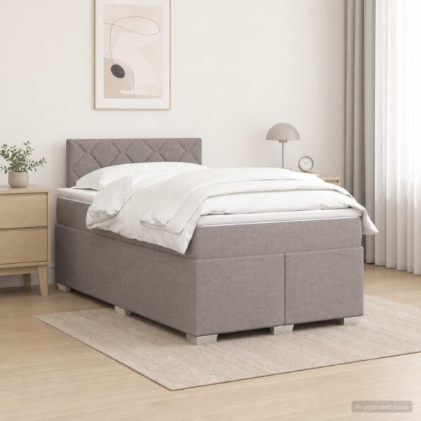 vidaXL Posteľ boxspring s matracom Sivohnedá 120 x 200 cm Látka – Obrázok 11