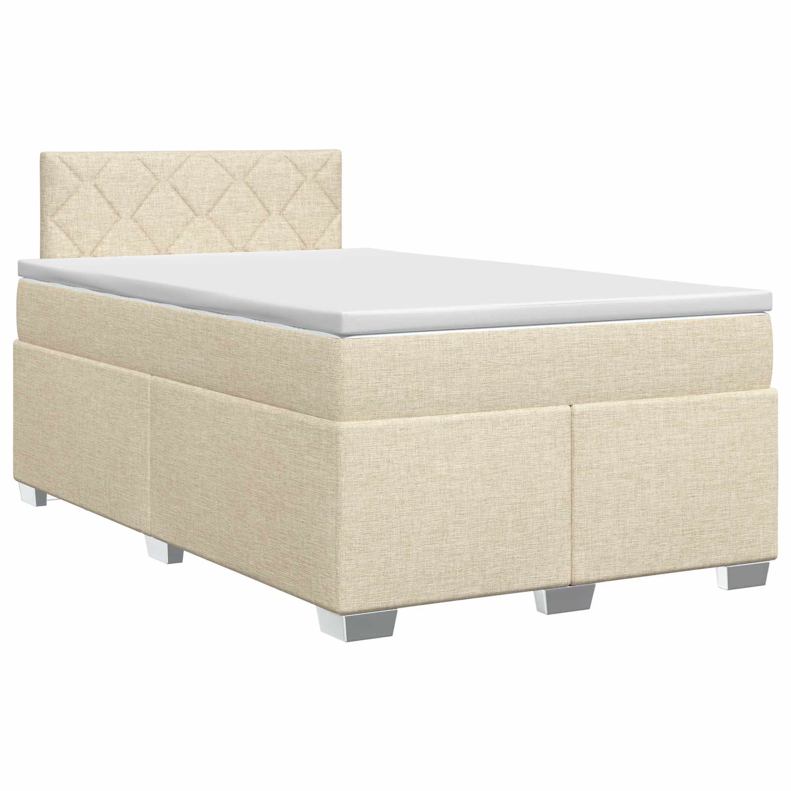 3450465_1.jpg vidaXL Posteľ boxspring s matracom Krémová 120 x 200 cm Látka – Obrázok 1