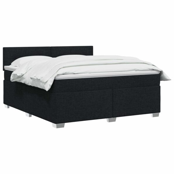 vidaXL Posteľ boxspring s matracom Čierna 140 x 200 cm Látka – Obrázok 2