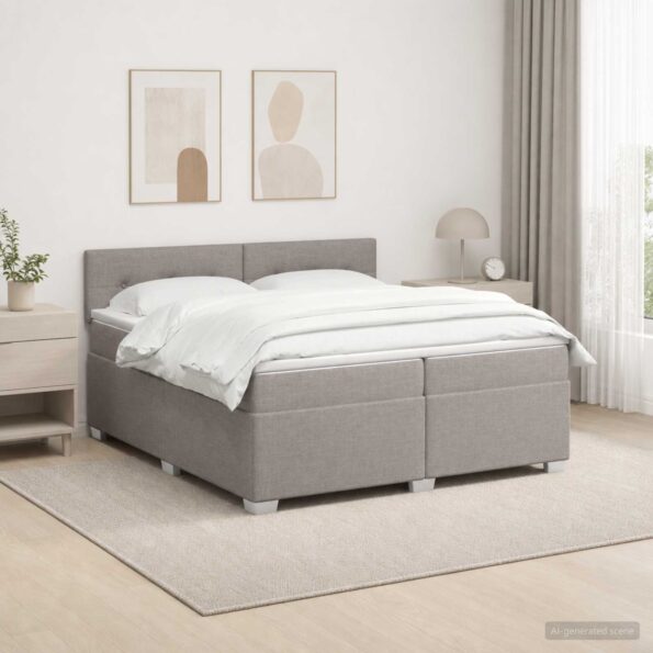 vidaXL Posteľ boxspring s matracom Sivohnedá 200 x 200 cm Látka – Obrázok 11