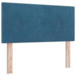 vidaXL Posteľ boxspring s matracom Tmavomodrá 90 x 190 cm Zamat – Obrázok 3
