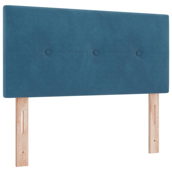 vidaXL Posteľ boxspring s matracom Tmavomodrá 90 x 190 cm Zamat – Obrázok 3