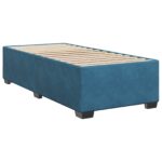 vidaXL Posteľ boxspring s matracom Tmavomodrá 90 x 190 cm Zamat – Obrázok 4