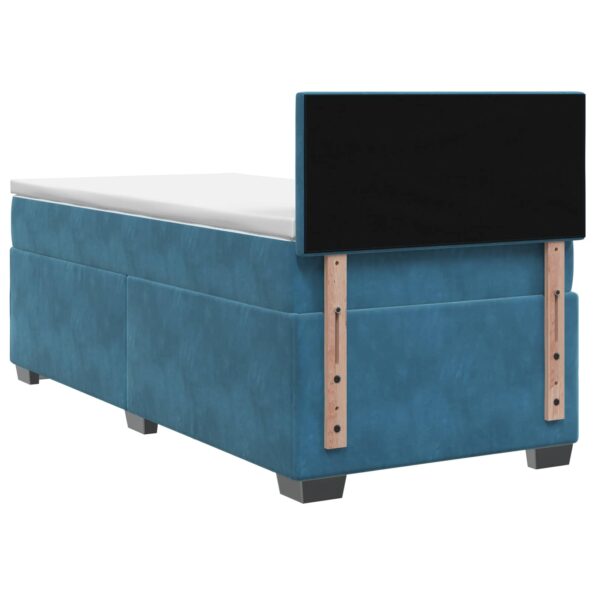 vidaXL Posteľ boxspring s matracom Tmavomodrá 90 x 190 cm Zamat – Obrázok 7