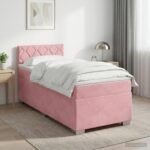 vidaXL Posteľ boxspring s matracom Ružová 100 x 200 cm Zamat – Obrázok 11