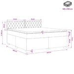 vidaXL Posteľ boxspring s matracom Tmavomodrá 140 x 190 cm Zamat – Obrázok 10