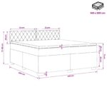 vidaXL Posteľ boxspring s matracom Tmavomodrá 140 x 200 cm Zamat – Obrázok 10
