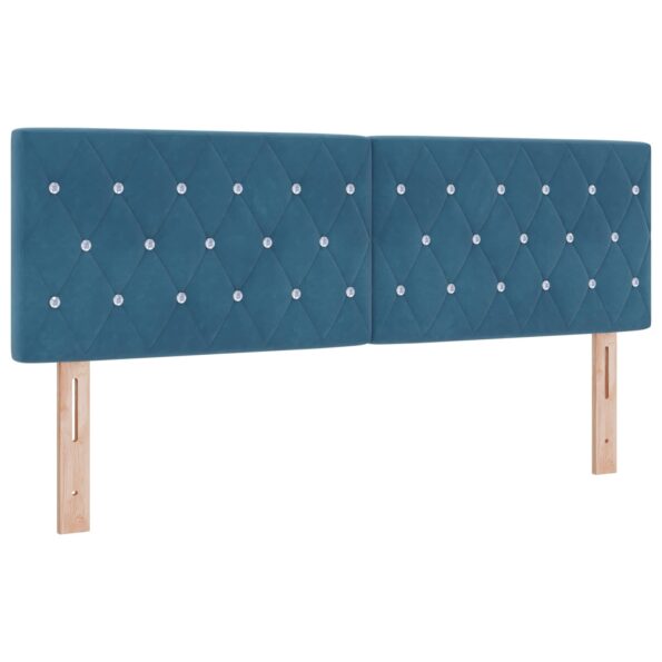 vidaXL Posteľ boxspring s matracom Tmavomodrá 140 x 200 cm Zamat – Obrázok 3