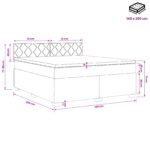 vidaXL Posteľ boxspring s matracom Čierna 140 x 200 cm Zamat – Obrázok 11
