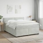 vidaXL Posteľ boxspring s matracom Svetlosivá 160 x 200 cm Zamat